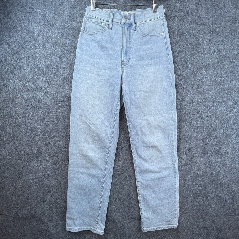 Madewell Jeans Womens 26 Light Blue Perfect Vintage Straight Mom High Rise Hemp